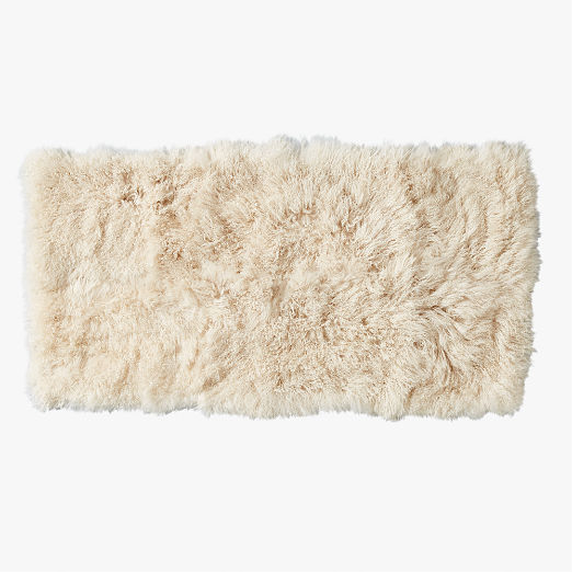 Warm White Mongolian Sheepskin Fur Throw Blanket