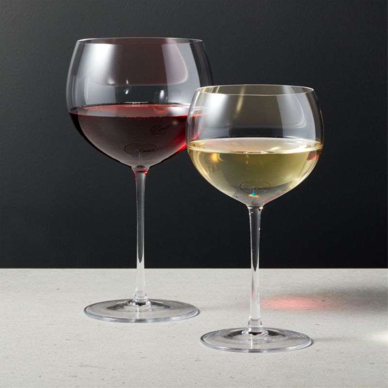 red glass wine glasses