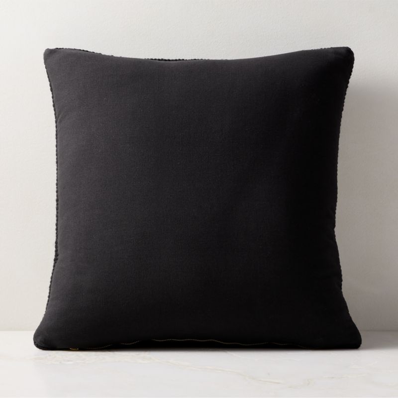 Monira Handwoven Black Chunky Wool and Cotton Throw Pillow with Down-Alternative Insert 20"x20" - image 2 of 6