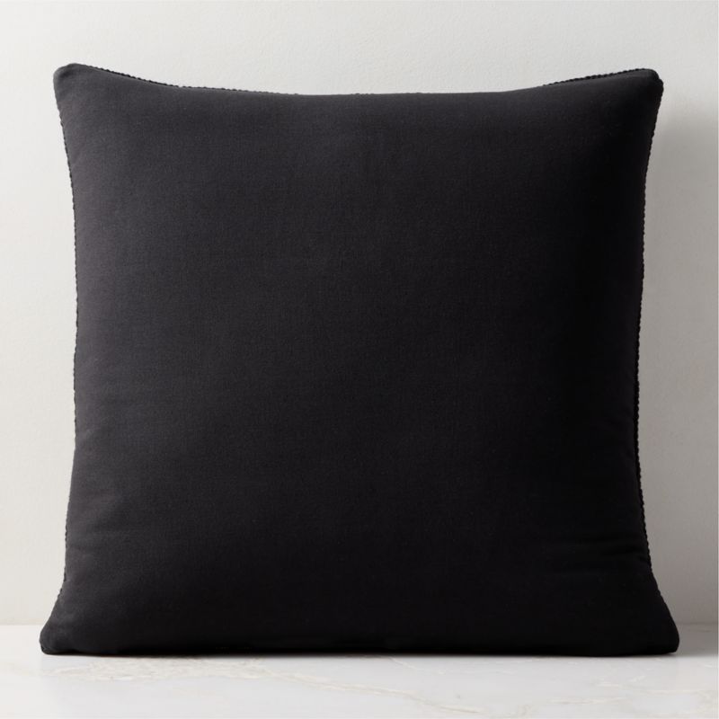 Monira Handwoven Black Chunky Wool and Cotton Throw Pillow with Down-Alternative Insert 23"x23" - image 2 of 6