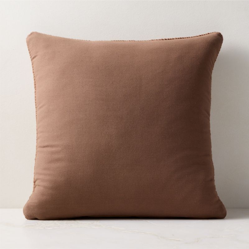 Monira Handwoven Camel Chunky Wool and Cotton Throw Pillow with Down-Alternative Insert 20"x20" - image 2 of 6