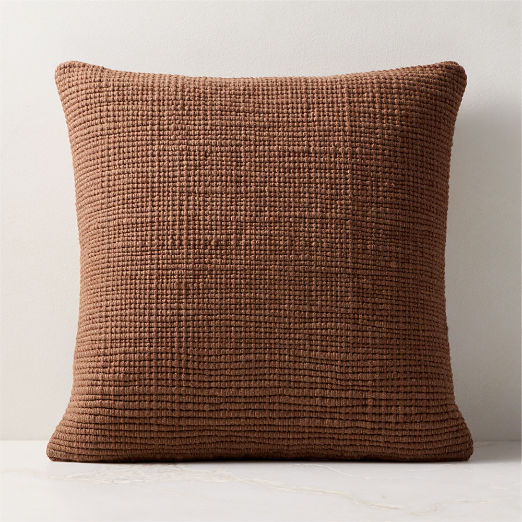 Monira Handwoven Camel Chunky Wool and Cotton Throw Pillow 20"x20"