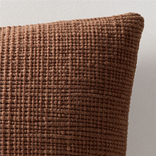 Monira Handwoven Camel Chunky Wool and Cotton Throw Pillow 23"x23"