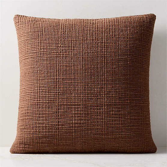 Monira Handwoven Camel Chunky Wool and Cotton Throw Pillow Cover 23"x23"
