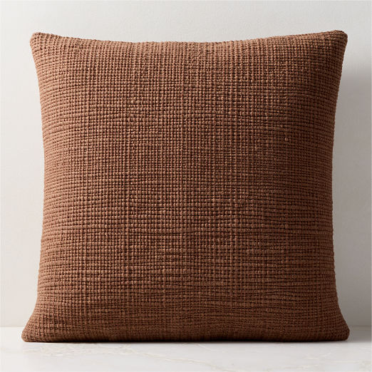 Monira Handwoven Camel Chunky Wool and Cotton Throw Pillow 23"x23"