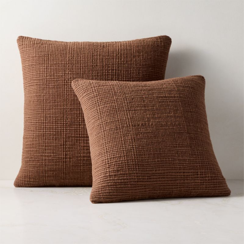 Monira Handwoven Camel Chunky Wool and Cotton Throw Pillow with Down-Alternative Insert 20"x20" - image 4 of 6