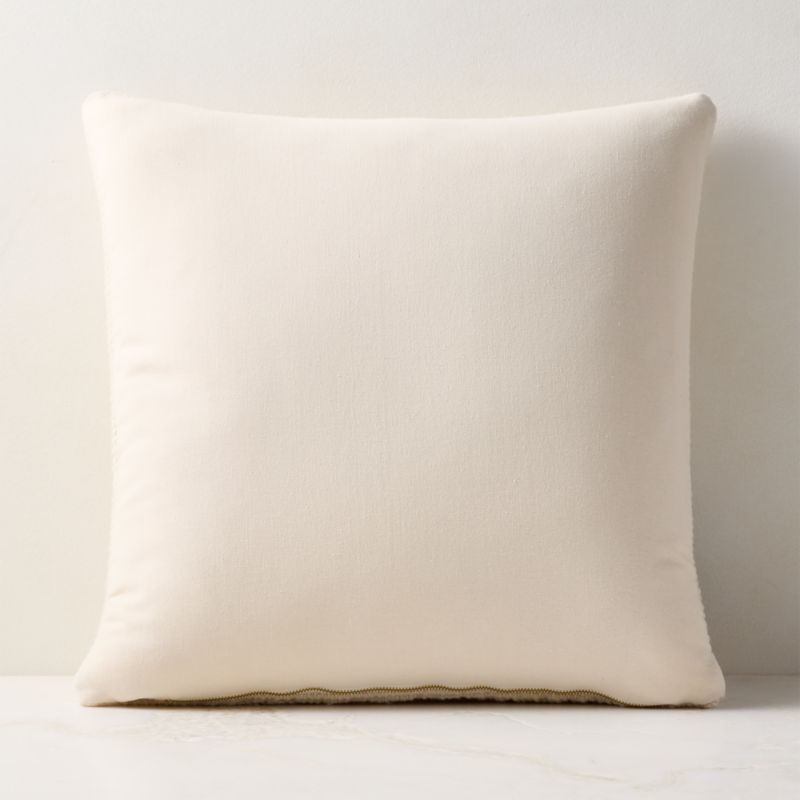 Monira Handwoven Warm White Chunky Wool and Cotton Throw Pillow with Down-Alternative Insert 20"x20" - image 2 of 6
