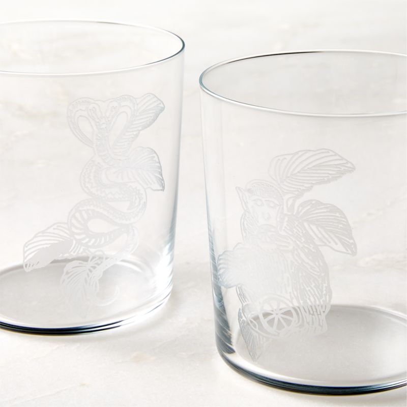 Monkey and Cobra Double Old-Fashioned Glasses Set of 2 - The White Lotus - image 7 of 8