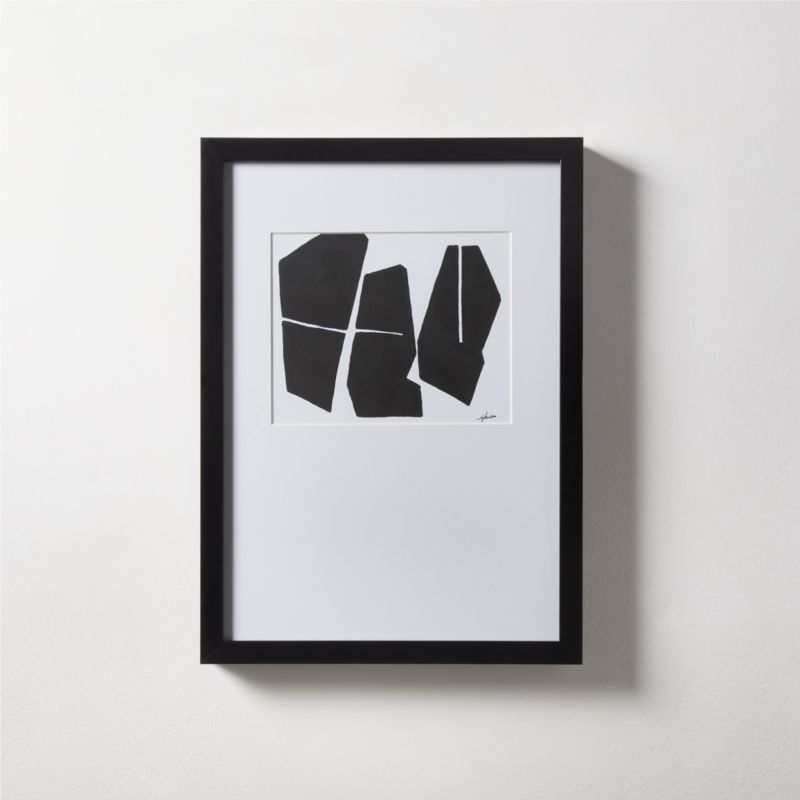 'Monochrome III' Framed Black and White Abstract Modern Art Print 16