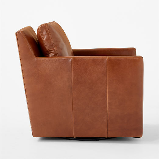 Monsef Brown Leather Swivel Chair