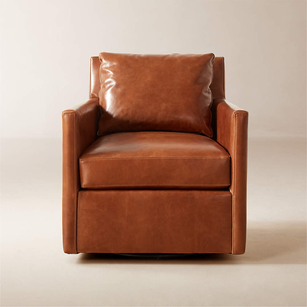 Cb2 leather outlet swivel chair