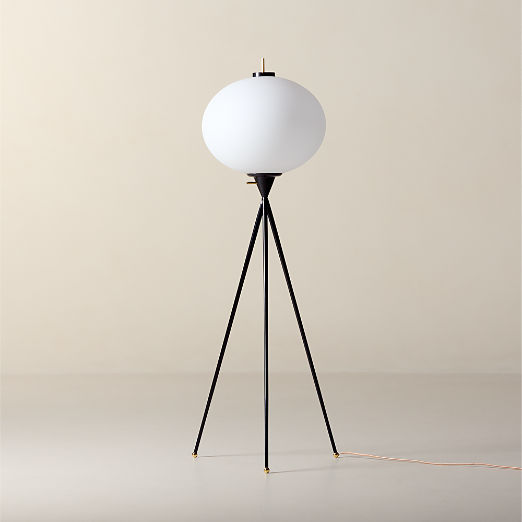 Montaigne Black Tripod Floor Lamp by goop