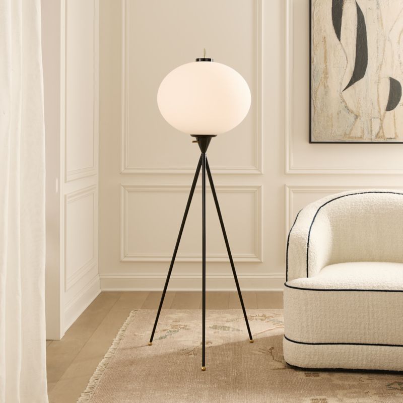 Montaigne Black Tripod Floor Lamp by goop - image 1 of 9