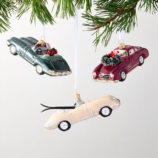 Car Hand-Painted Ornament Set of 3