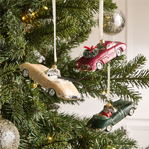 Monte Blush Pink Hand Painted Car Christmas Tree Ornament