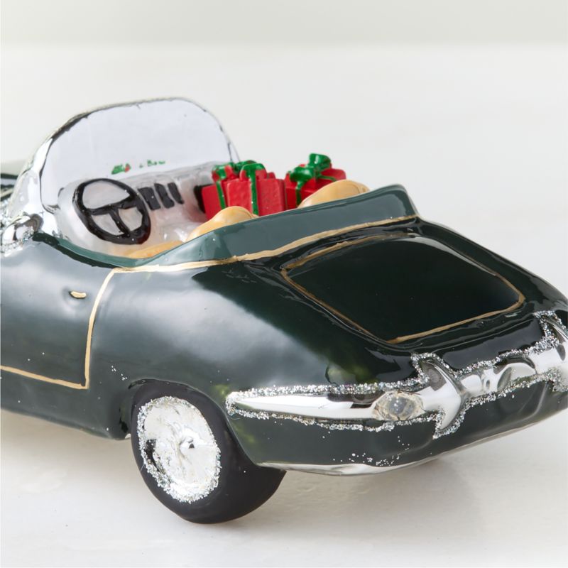 Monte Handblown Green Glass Tabletop Holiday Car Decor - image 2 of 3