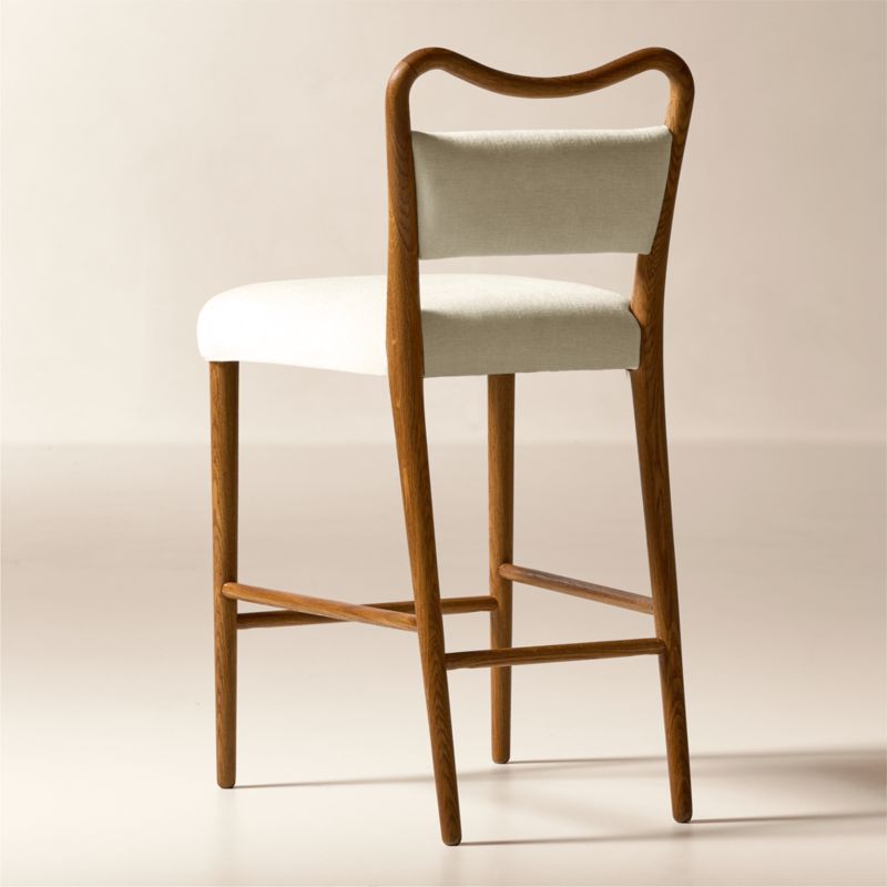 Monte Oak And Ivory Performance Fabric Counter Stool Set of 2 - image 3 of 6