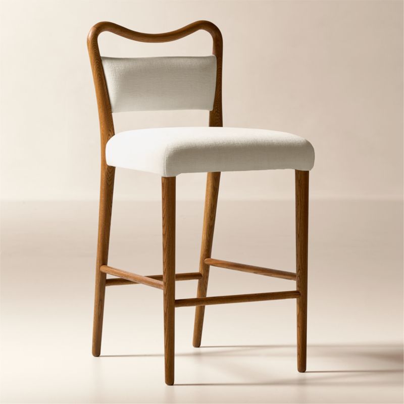 Monte Oak And Ivory Performance Fabric Counter Stool Set of 2 - image 1 of 6