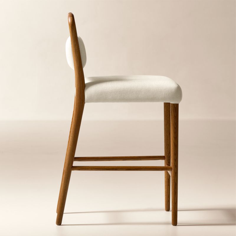 Monte Oak And Ivory Performance Fabric Counter Stool Set of 2 - image 2 of 6