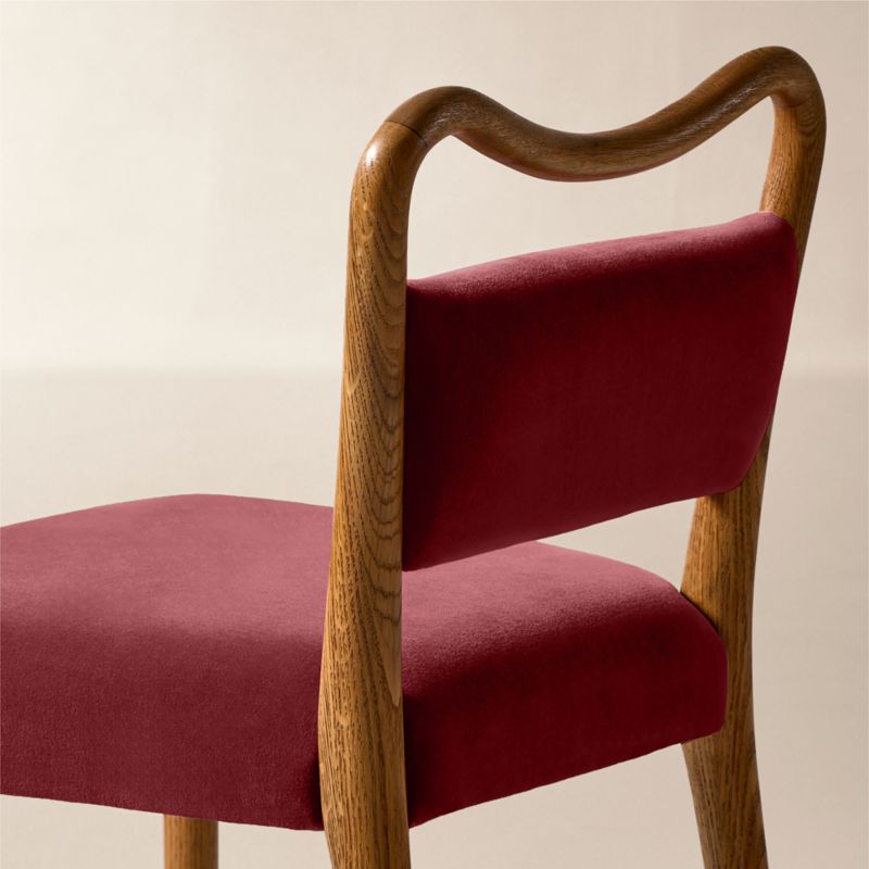 Monte Oak And Rose Velvet Counter Stool - image 4 of 6