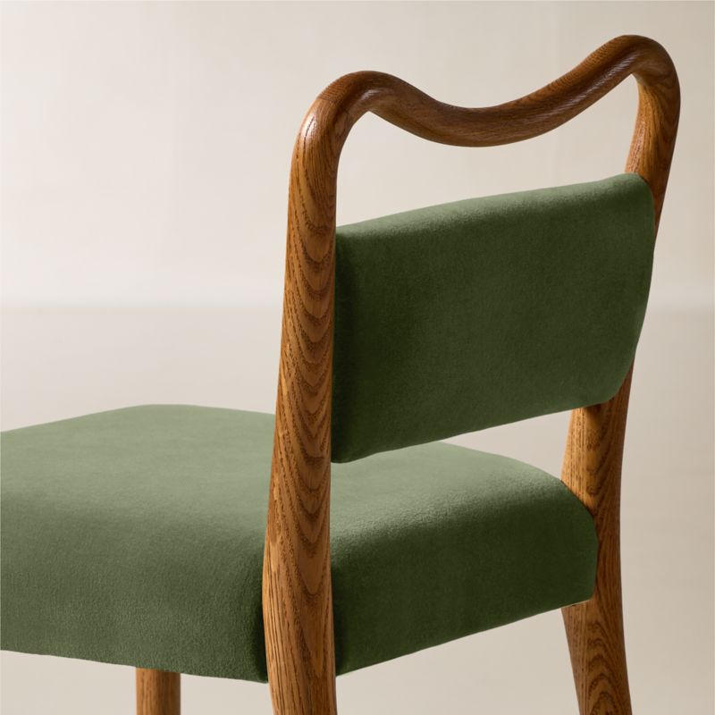 Monte Oak And Sage Green Velvet Counter Stool - image 4 of 6