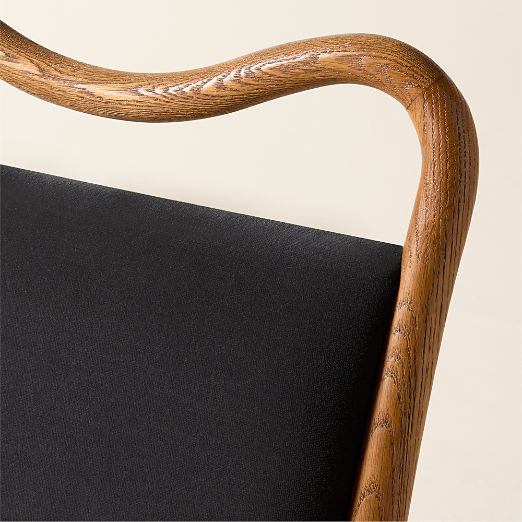 Monte Oak and Charcoal Grey Velvet Dining Chair Set of 4