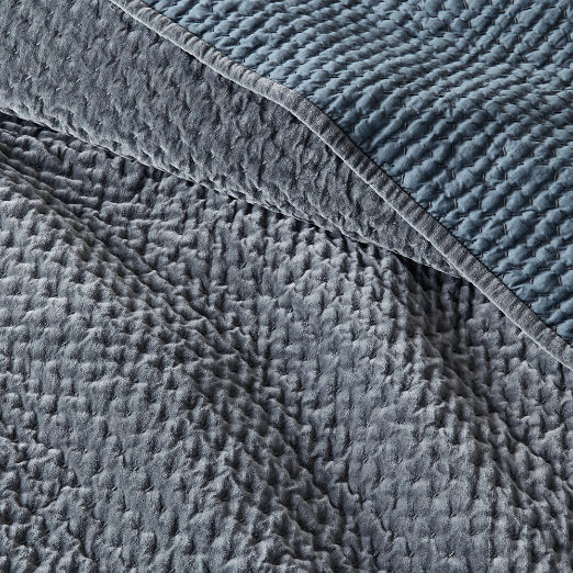 Montera Organic Cotton Faded Teal Velvet Full/Queen Quilt