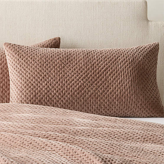 Montera Organic Cotton Taupe Velvet King Pillow Shams Set of 2