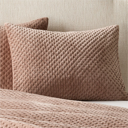 Montera Organic Cotton Taupe Velvet Standard Pillow Shams Set of 2
