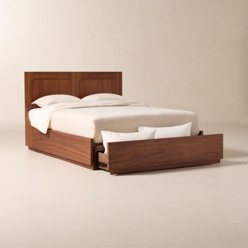 Montero Walnut Wood Queen Storage Bed - image 1 of 5