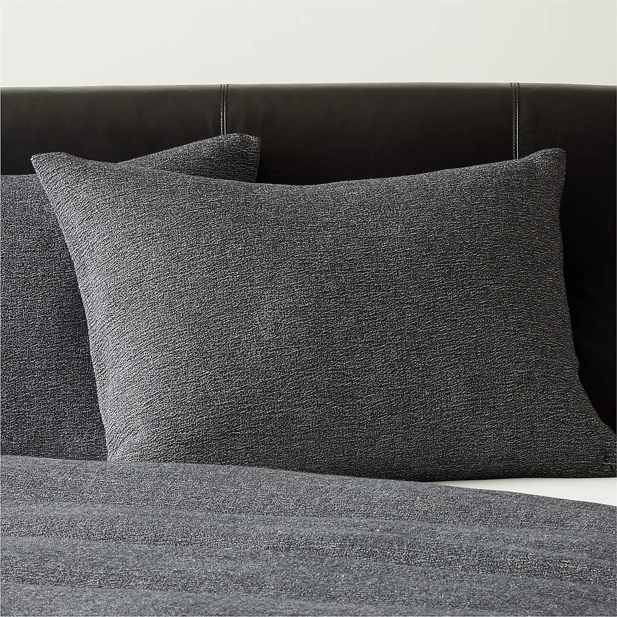 Monty Modern Organic Cotton Black Standard Shams Set of 2 + Reviews CB2