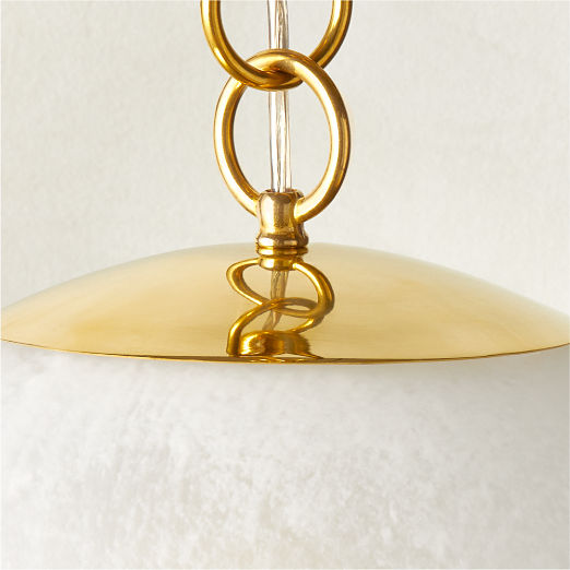 Moon Globe Pendant Light with Brass Chain 21"