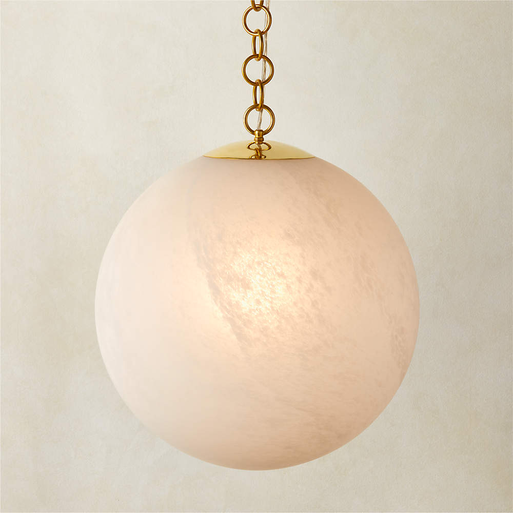 Moon Globe Modern Pendant Light with Brass Chain Large + Reviews | CB2