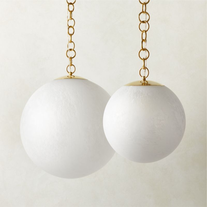 Moon Globe Pendant Light with Brass Chain 21" by Kara Mann - image 5 of 11