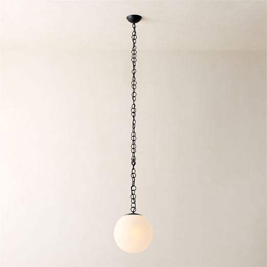 Moon Globe Pendant Light with Black Chain 14"