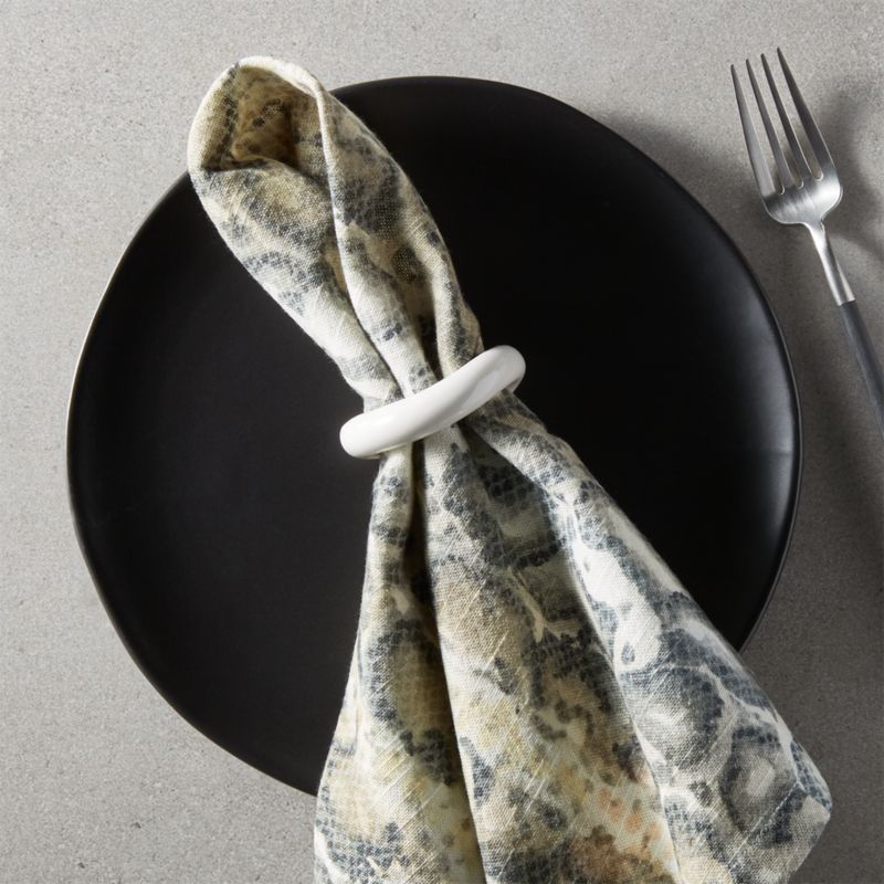 View Moore Shiny White Porcelain Napkin Ring details