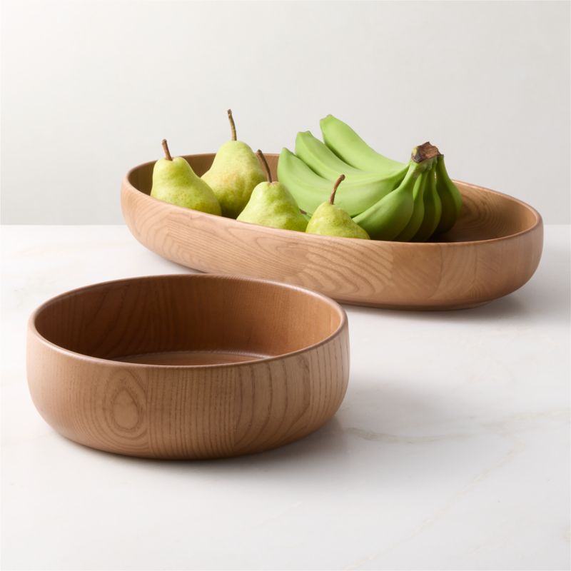 Mori Round Ash Wood Serving Bowl - image 3 of 4