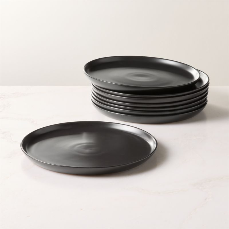 Mori Matte Black Dinner Plates Set of 8 - image 0 of 4