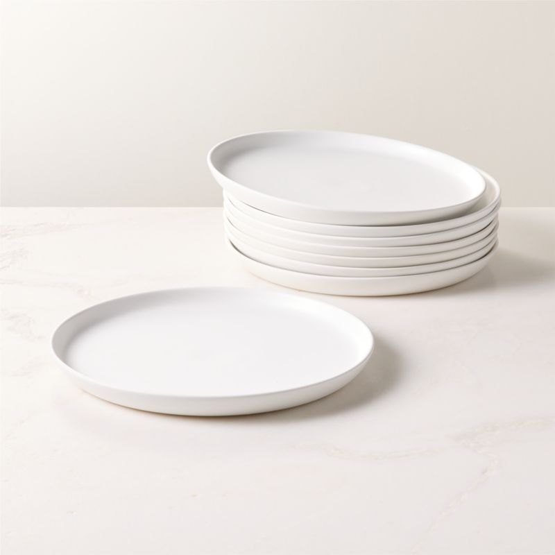 Mori Matte White Dinner Plates Set of 8 - image 0 of 3