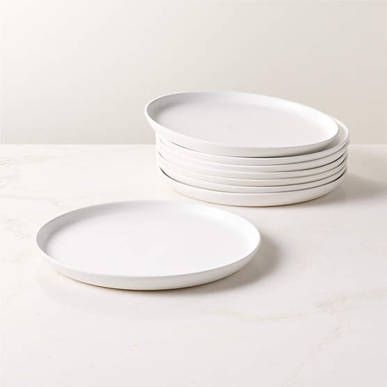 Mori Matte White Dinner Plates Set of 8