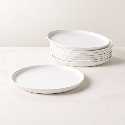 Mori Matte White Dinner Plates Set of 8