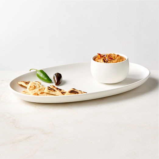 Mori Matte White Chip and Dip Set of 2