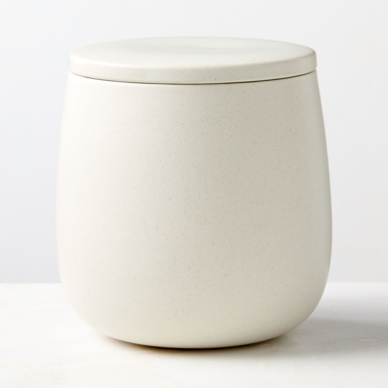 Mori Matte Beige Rounded Canister Large - image 0 of 3