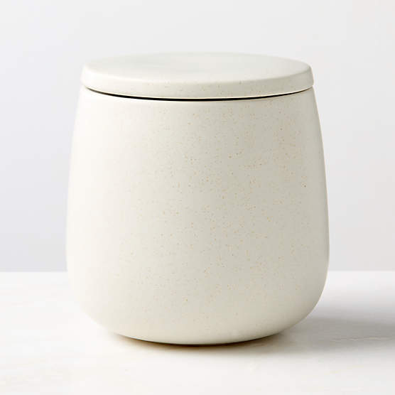 Mori Matte Beige Rounded Canister Medium