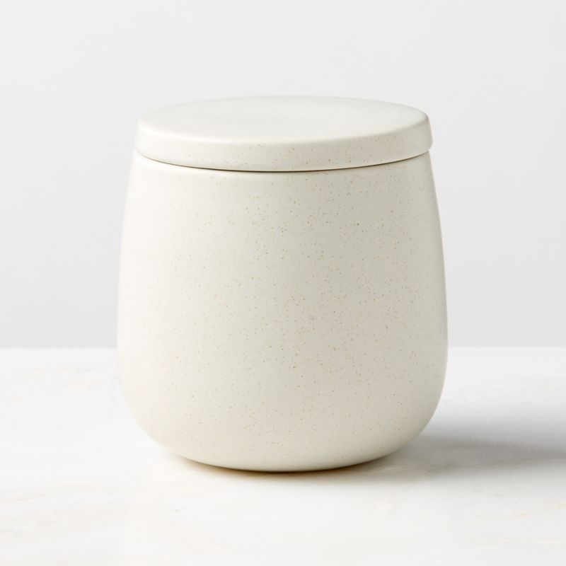 Mori Matte Beige Rounded Canister Small - image 0 of 3