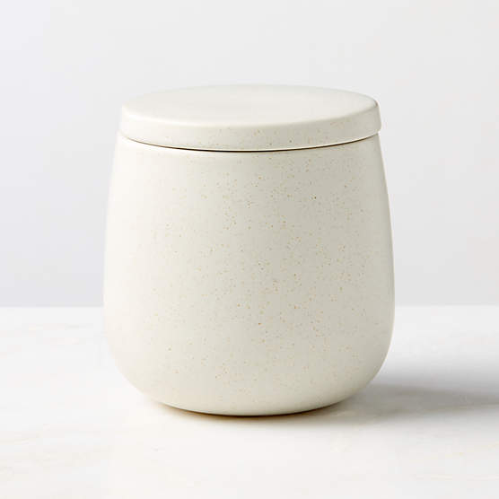 Mori Matte Beige Rounded Canister Small