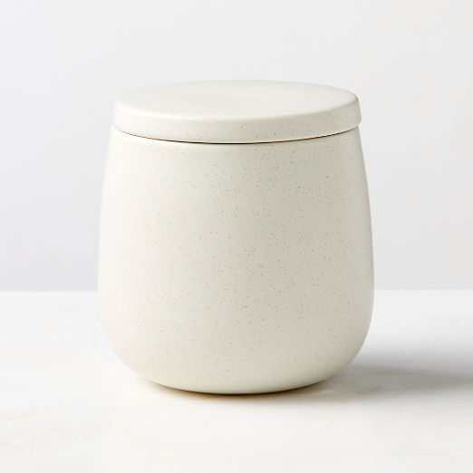 Mori Matte Beige Rounded Canister Small