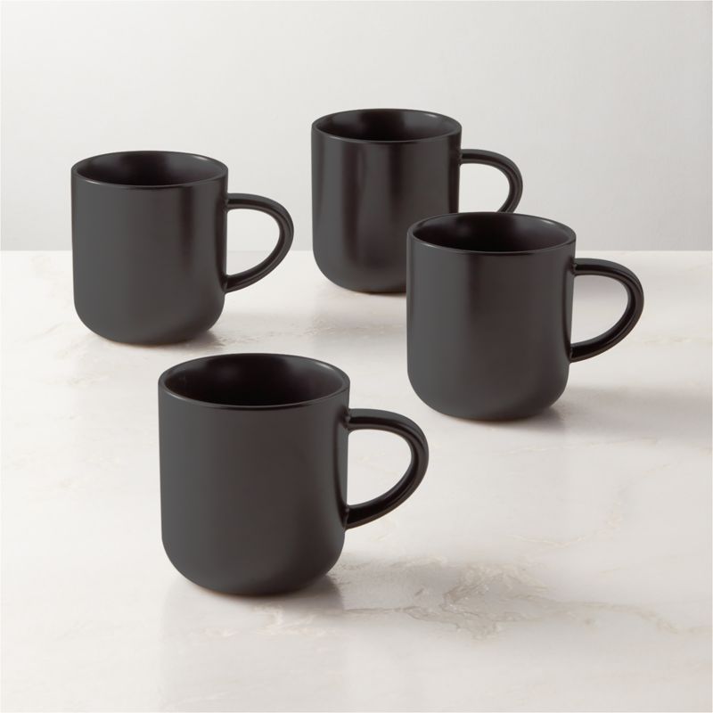 View Mori Matte Black Mugs 16oz Set of 4 details