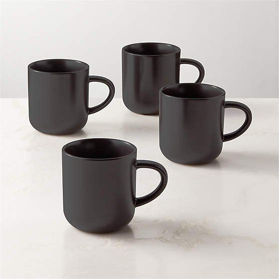 Mori Matte Black Mugs Set of 4