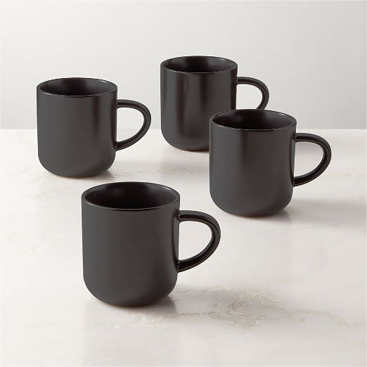 Mori Matte Black Mugs 16oz Set of 4